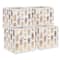 DII® 11" Nonwoven Polyester White & Gold Pineapple Storage Cube, 4ct.